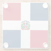 ドミニカ共和国国旗 ガラスコースター (裏面)