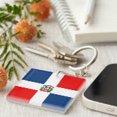 ドミニカ共和国国旗 キーホルダー (正面右)