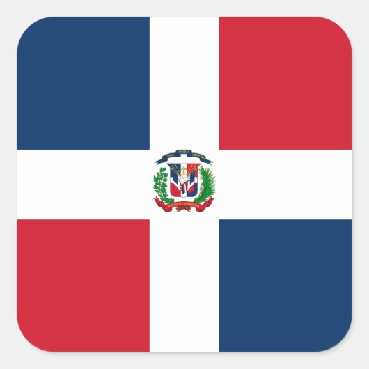 ドミニカ共和国国旗 スクエアシール (正面)