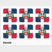 ドミニカ共和国国旗 スクエアシール (シート)