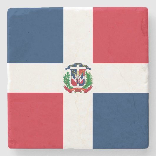 ドミニカ共和国国旗 ストーンコースター (正面)