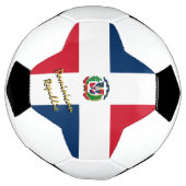 ドミニカ共和国国旗/スポーツ サッカーボール (回転)