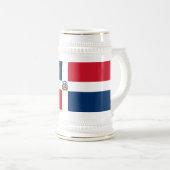ドミニカ共和国国旗 ビールジョッキ (正面右)