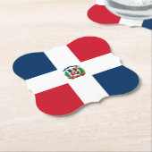 ドミニカ共和国国旗 ペーパーコースター (アングル)