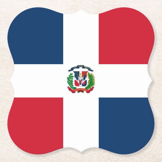 ドミニカ共和国国旗 ペーパーコースター (正面)