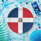 ドミニカ共和国国旗 ペーパープレート (パーティー)