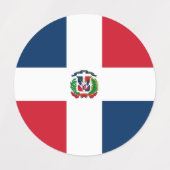 ドミニカ共和国国旗 ラベル (デザイン1)