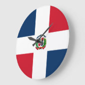 ドミニカ共和国国旗 ラージ壁時計 (傾斜)