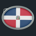 ドミニカ共和国国旗 卵形バックル<br><div class="desc">ドミニカ共和国の愛国国旗。</div>