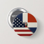 ドミニカ共和国国旗 |米国D.R. 缶バッジ (正面&裏面)