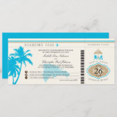 ドミニカ共和国搭乗券パームツリーズ 招待状 (正面/裏面)