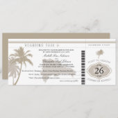 ドミニカ共和国搭乗券パームツリーズ 招待状 (正面/裏面)