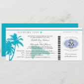 ドミニカ共和国搭乗券パームツリー 招待状 (正面/裏面)