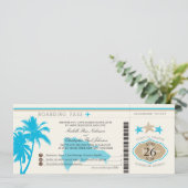 ドミニカ共和国搭乗券パームツリー 招待状 (スタンド正面)