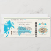 ドミニカ共和国搭乗券パームツリー 招待状 (正面)