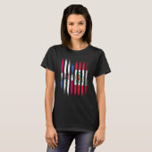 ドミニカ共和国旗 ペルー産 国旗 S Tシャツ (正面フル)