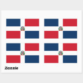 ドミニカ共和国旗 長方形シール (シート)