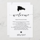 ドミニカ共和国結婚の歓迎の旅程カード プログラム (正面/裏面)