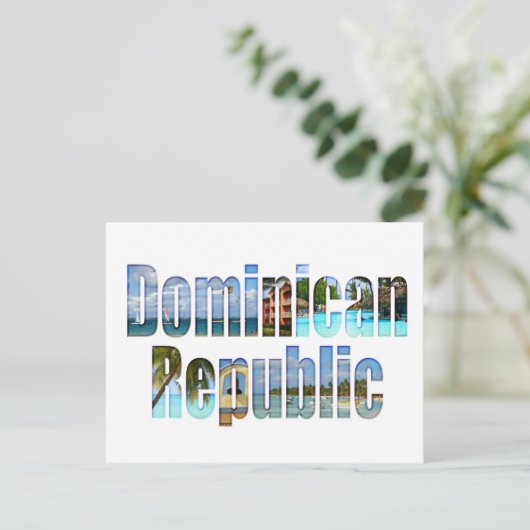 ドミニカ共和国観光客の文字の観光 ポストカード (スタンド正面)