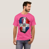 ドミニカ共和国野球・遊撃外野手D Tシャツ (正面フル)