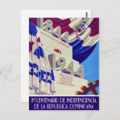 ドミニカ共和国100周年のヴィンテージのポスター ポストカード (正面/裏面)