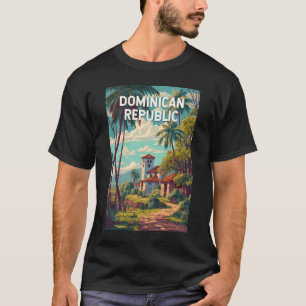 ドミニカ共和国 イラスト 旅行 アート ヴィンテージ Tシャツ