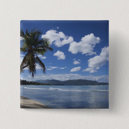 ドミニカ共和国、サマナ半島、ラス4 缶バッジ (正面)