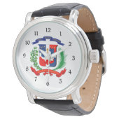 ドミニカ共和国 – シール – フラグ – シンボルTシャツ 腕時計 (アングル)