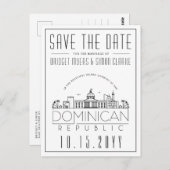 ドミニカ共和国 |スタイル設定されたスカイライン日付を保存 ポストカード (正面/裏面)