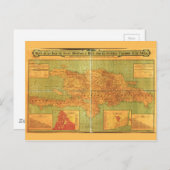 ドミニカ共和国・ハイチの地図(1906) ポストカード (正面/裏面)