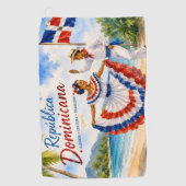 ドミニカ共和国 ビーチダンサー 旅行のお土産 ゴルフタオル (正面)