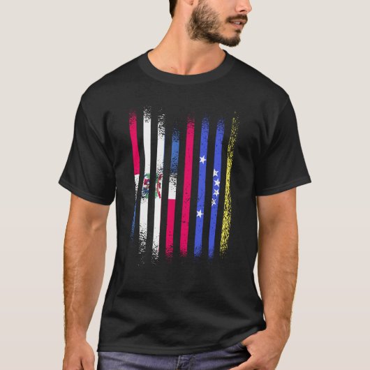 ドミニカ共和国 フラグ ベネズエラ 栽培国 フラグ Tシャツ (正面)
