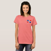 ドミニカ共和国 フラグ+地図 Tシャツ (正面フル)