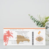 ドミニカ共和国　搭乗券　パームツリー 招待状 (スタンド正面)