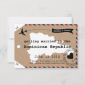 ドミニカ共和国 航空便 荷札 Save Date セーブザデート (裏面)