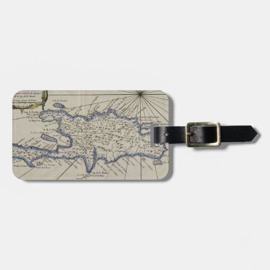 ドミニカ共和国(1750年)のヴィンテージの地図 ラゲッジタグ (正面横)