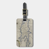 ドミニカ共和国(1750年)のヴィンテージの地図 ラゲッジタグ (正面縦)