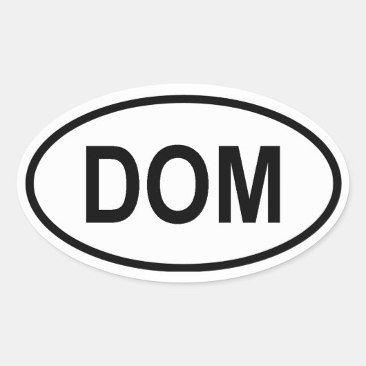 ドミニカ共和国"DOM " 楕円形シール (正面)