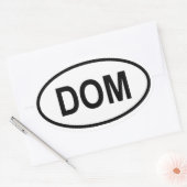 ドミニカ共和国"DOM " 楕円形シール (封筒)