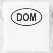 ドミニカ共和国"DOM " 楕円形シール (バッグ)