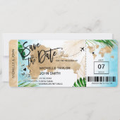 ドミニカ共和国 Save the Date 搭乗券 招待状 (正面)