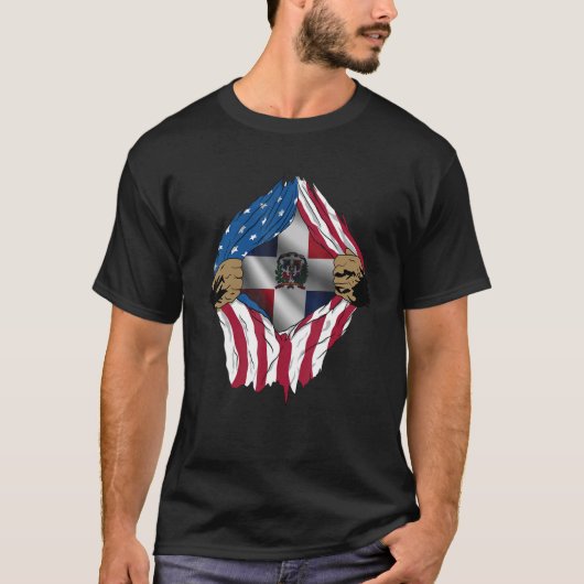 ドミニカ共和国USAドミニカ国旗 Tシャツ (正面)