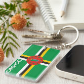 ドミニカ国国旗の記号名文字 キーホルダー (正面右)