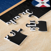 ドミニカ国旗とラテン国/ドミニカ共和国 ジグソーパズル (側面)