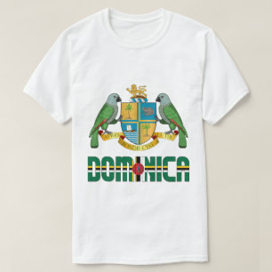 ドミニカ国旗と紋章愛国心 Tシャツ