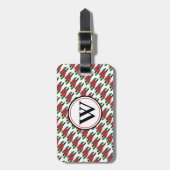 ドミニカ国旗のカスタマイズ可能なモノグラム ラゲッジタグ (正面縦)