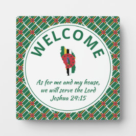 ドミニカ国旗のクリスチャン・ウェルカム フォトプラーク