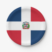 ドミニカ国旗のプレート、パーティー、ドミニカ共和国 ペーパープレート (正面)