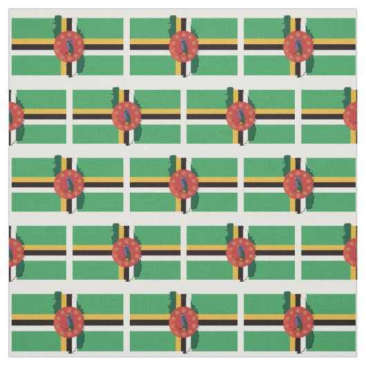 ドミニカ国旗の地図の概要 ファブリック (見本)