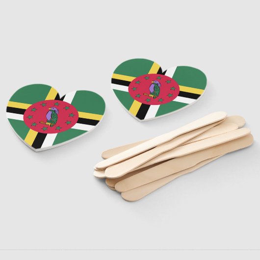 ドミニカ国旗の紋章 ハンドファン (組立なし)